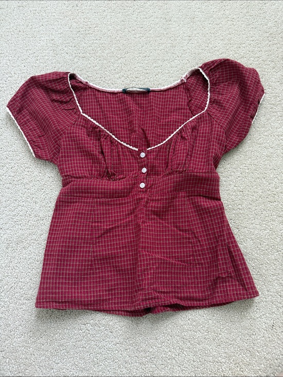 Brandy Melville Tops - Brandy Melville red plaid blouse